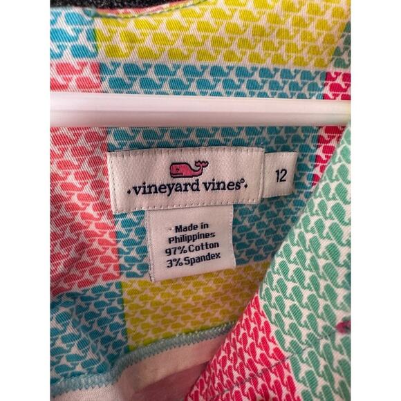 Vineyard Vines Multicolored Whale Shift Split Crew Neckline Dress Size 12 - Picture 5 of 7